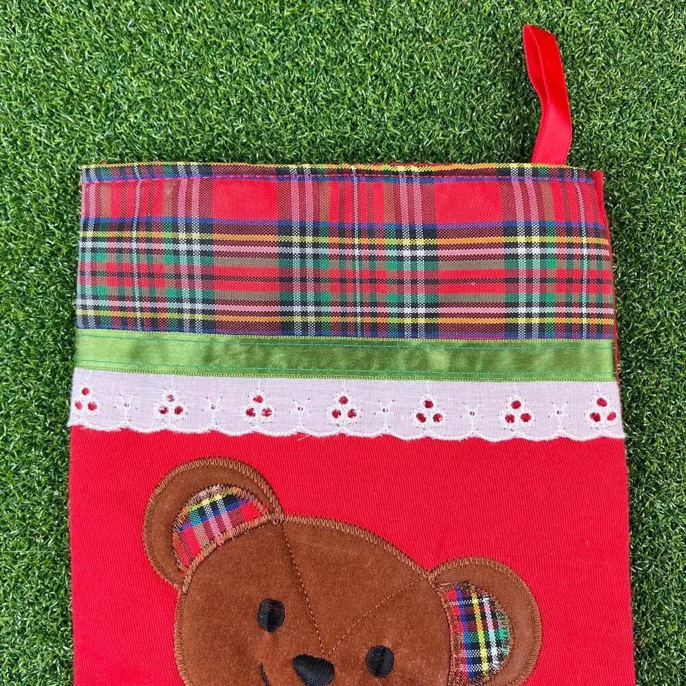 Vintage 1984 Dakin Beary Christmas Stocking Suede Teddy Bear